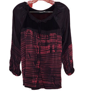 NWOT Gypsy 05 Black and Red Patterned Blouse Size S